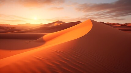 Fototapeta na wymiar A stunning sunset over the majestic sand dunes