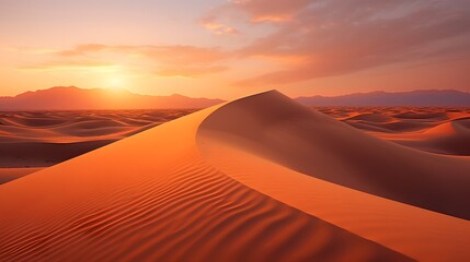 Fototapeta na wymiar A stunning sunset over sand dunes