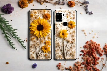 smartphone cover printed with floral pattern