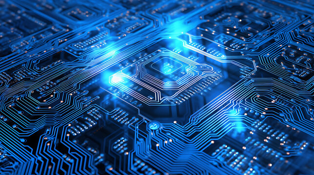 technology background in blue color, global data network, connectivity and cyber security