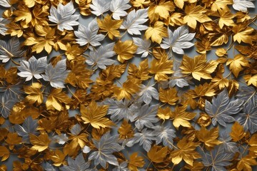 Golden Leaves Background, Gold Leaves Background, Leaves Wallpaper, Leaves Pattern, Leaves Background, Luxury Background, AI Generative