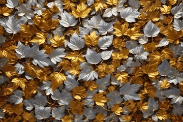 Golden Leaves Background, Gold Leaves Background, Leaves Wallpaper, Leaves Pattern, Leaves Background, Luxury Background, AI Generative