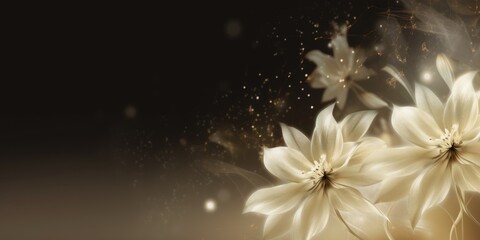 Beautiful abstract beige night photo floral design background banner. beautiful Generative AI AIG32