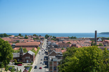 Aussicht über die Planstadt Federicia in Dänemark an der Ostsee
