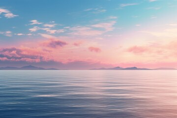 Fototapeta premium Dusk's Serene Palette: Ocean Horizon. Digital poster. Generative AI.