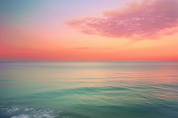 Naklejka na ściany i meble Capturing Twilight: Serene Ocean in Soft Tones. Digital poster. Generative AI.