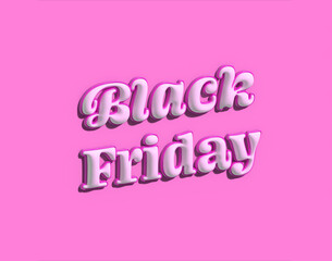 black Friday pink banner. Special offer sale tag in 3d style. Pink and white vector illustration.