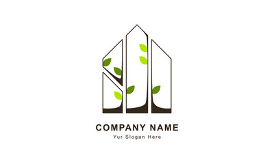 Home logo with a nature concept for your business & graphic needs