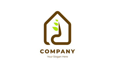 Home logo with a nature concept for your business & graphic needs