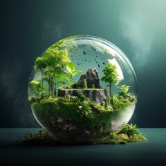 World environment and earth day concept with globe, nature and eco friendly environment global warming 4k
