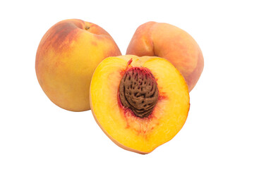 peaches fruit isolated on transparent no background png