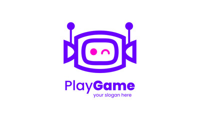 Gaming Logos modern and friendly minimalistic robot shape.