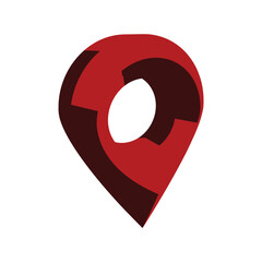 Map pointer 3d pin. Location symbols