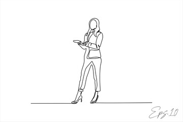 vector illustration
continuous line of stylish business woman