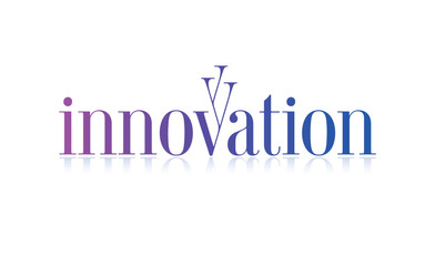 innovation logo for business, education, science world. innovation concept. the word innovation