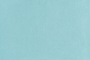 Texture background of cyan cotton fabric. Textile structure, cloth surface, weaving of linen fabric closeup, backdrop, wallpaper.