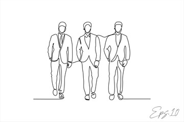 vector illustration
continuous line of three business people