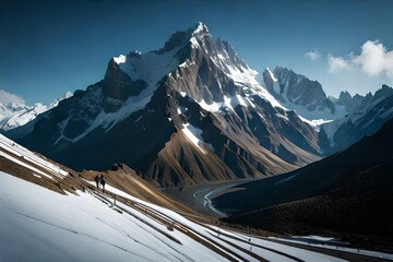 swiss mountains in winter