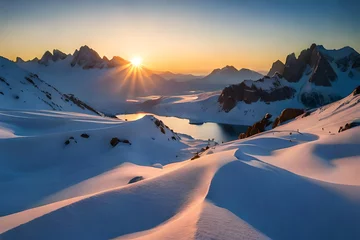 Foto op Plexiglas sunset in the mountains © sharoz arts 