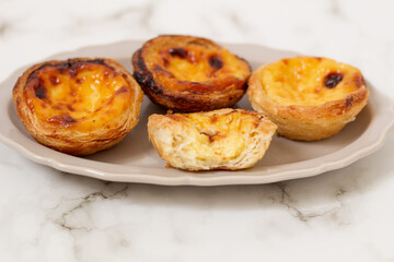 Nata Pastel. Food styling. Aesthetic composition.