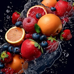 Dive into a refreshing symphony of flavors! 🌊 Our vibrant assortment of fruits in this seamless splash of water is a feast for the senses.
