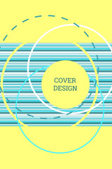 Naklejka premium Cover design in Memphis style. Geometric design, abstract background. Fashionable bright cover, banner, poster, booklet. Creative colors.