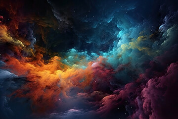Fototapeta na wymiar colorful Sky cloud patterns like smokey effect nebula form galaxy universe