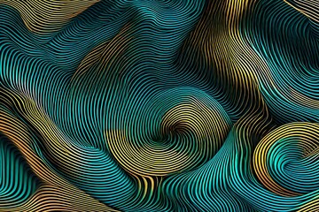 Abstract vector background of waves. 3D optical illusion- line art 