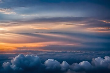 Gorgeous Panorama twilight sky and cloud at morning background image 