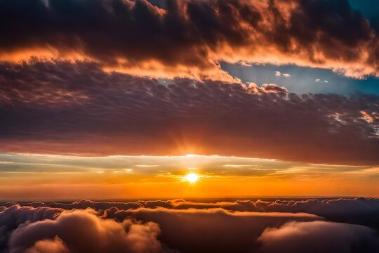 Real amazing panoramic sunrise or sunset sky with gentle colorful clouds. Long panorama, crop it © Mustafa_Art