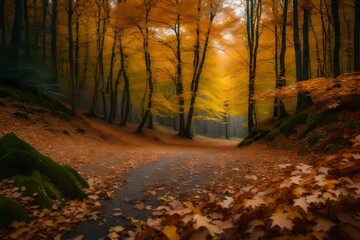 Autumn forest scene 