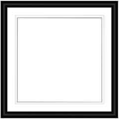 Obraz premium Square Black Shiny Frame With White Border Inlay
