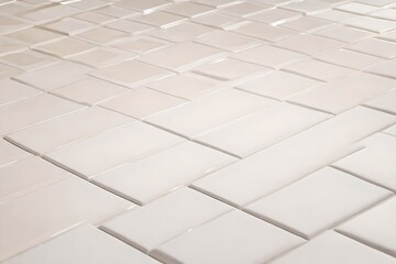 Ceramic tiles in the kitchen or bathroom on the floor 3d. Realistic white square terracotta. Perspective and light - vector illustration. 