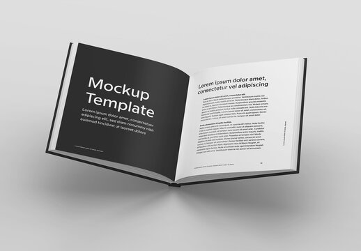 Mockup Template Open Square Book