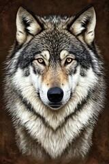 Fototapeta premium wolf portrait in the wild 