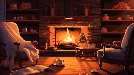 the serenity of the fireplace, a good vacation


