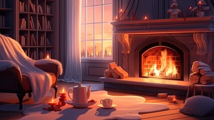 the serenity of the fireplace, a good vacation

