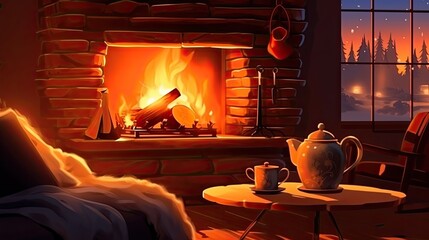 the serenity of the fireplace, a good vacation

