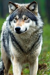 Naklejka na ściany i meble wolfhound in the wild close up 
