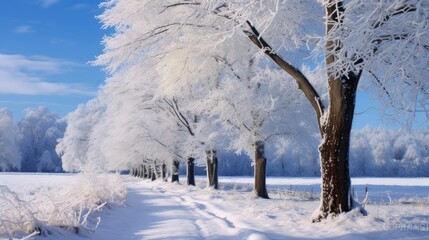 snow covered trees