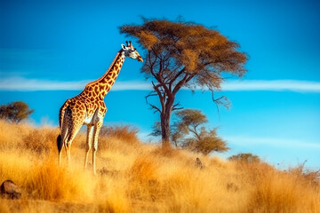 Fototapeta premium Graceful Giraffe on the Savannah