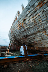 old rusty ship wreck