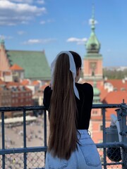 Fototapeta premium person on the bridge