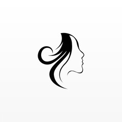 Women hair logo design concept. Hair logo template.  Hair fashion logo template