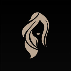 Women hair logo design concept. Hair logo template.  Hair fashion logo template