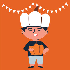 Happy Halloween. Vector cute illustrations of objects