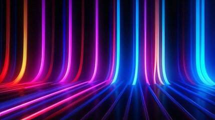 background colored neon glow stripes.