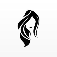 Women hair logo design concept. Hair logo template.  Hair fashion logo template