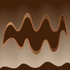 Vector abstract geometric pattern in the form of wavy lines on a brown background