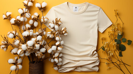 cotton ears and yellow background, t-shirt